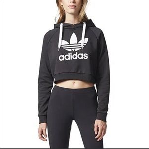 Aritzia Adidas black cropped hoodie XS